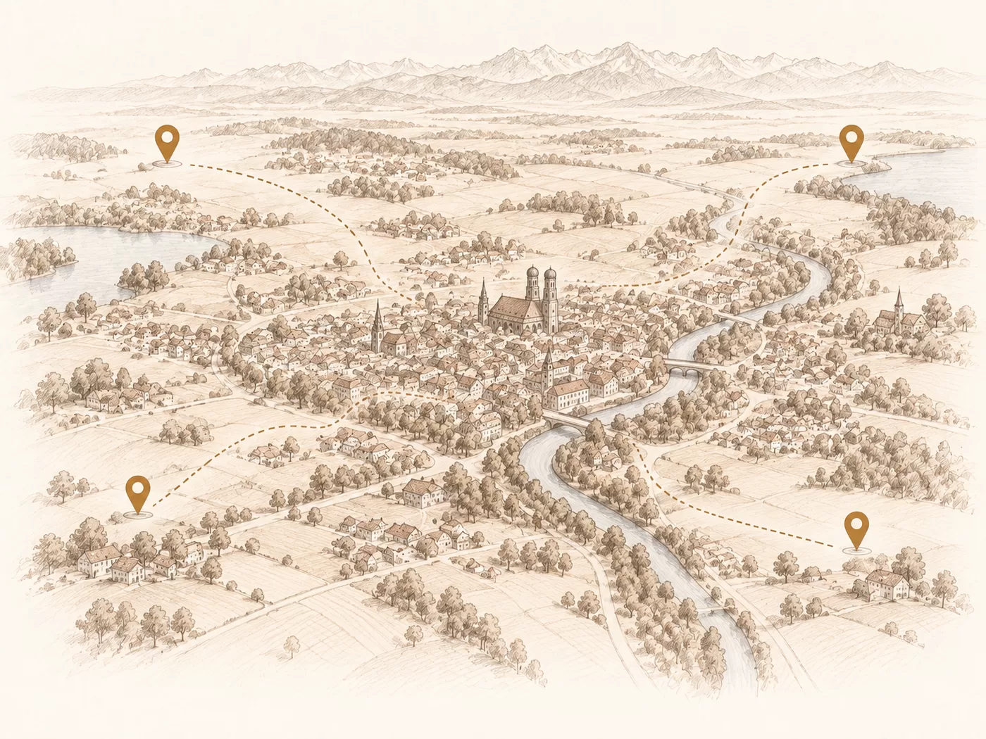 Illustration des Einsatzgebiets rund um München