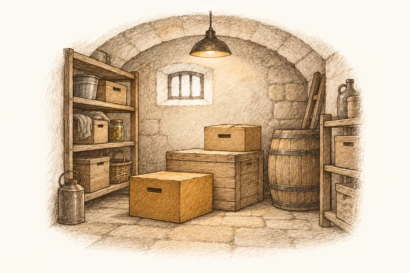 Illustration eines Kellers als kleiner Räumungsauftrag