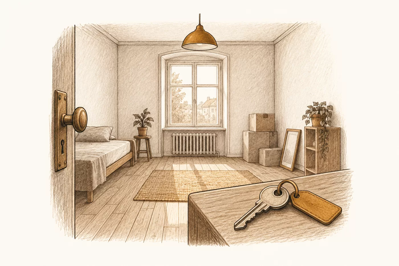Illustration einer Wohnung als mittlerer Räumungsauftrag