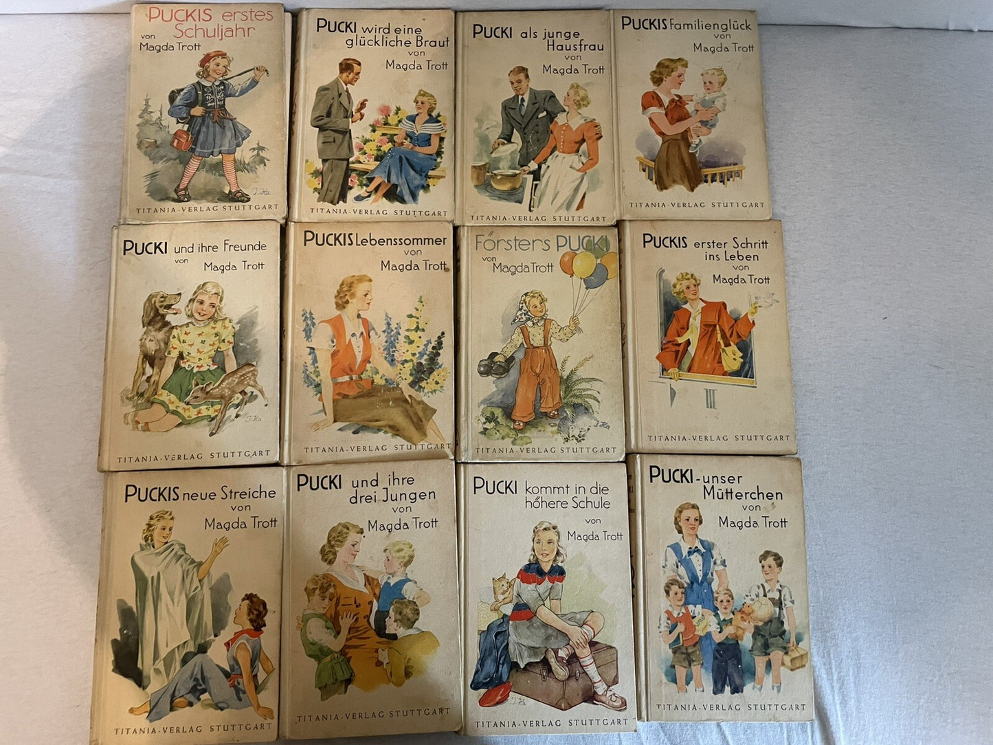Vintage Pucki-Bücher von Magda Trott – Titania Verlag Stuttgart (1950er Jahre)
