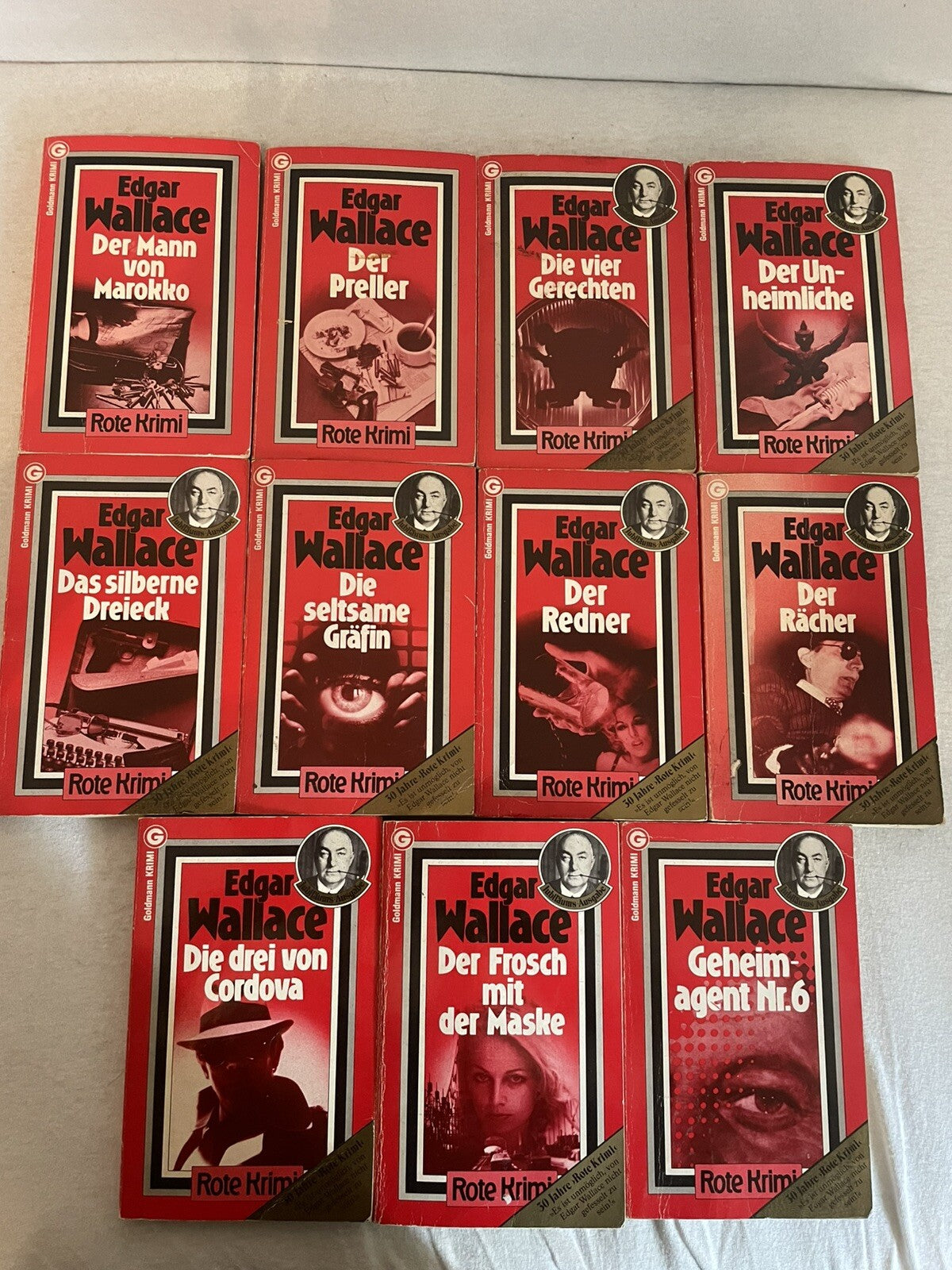 Edgar Wallace Bücher – Krimi Rote – Konvolut 11 Hefte