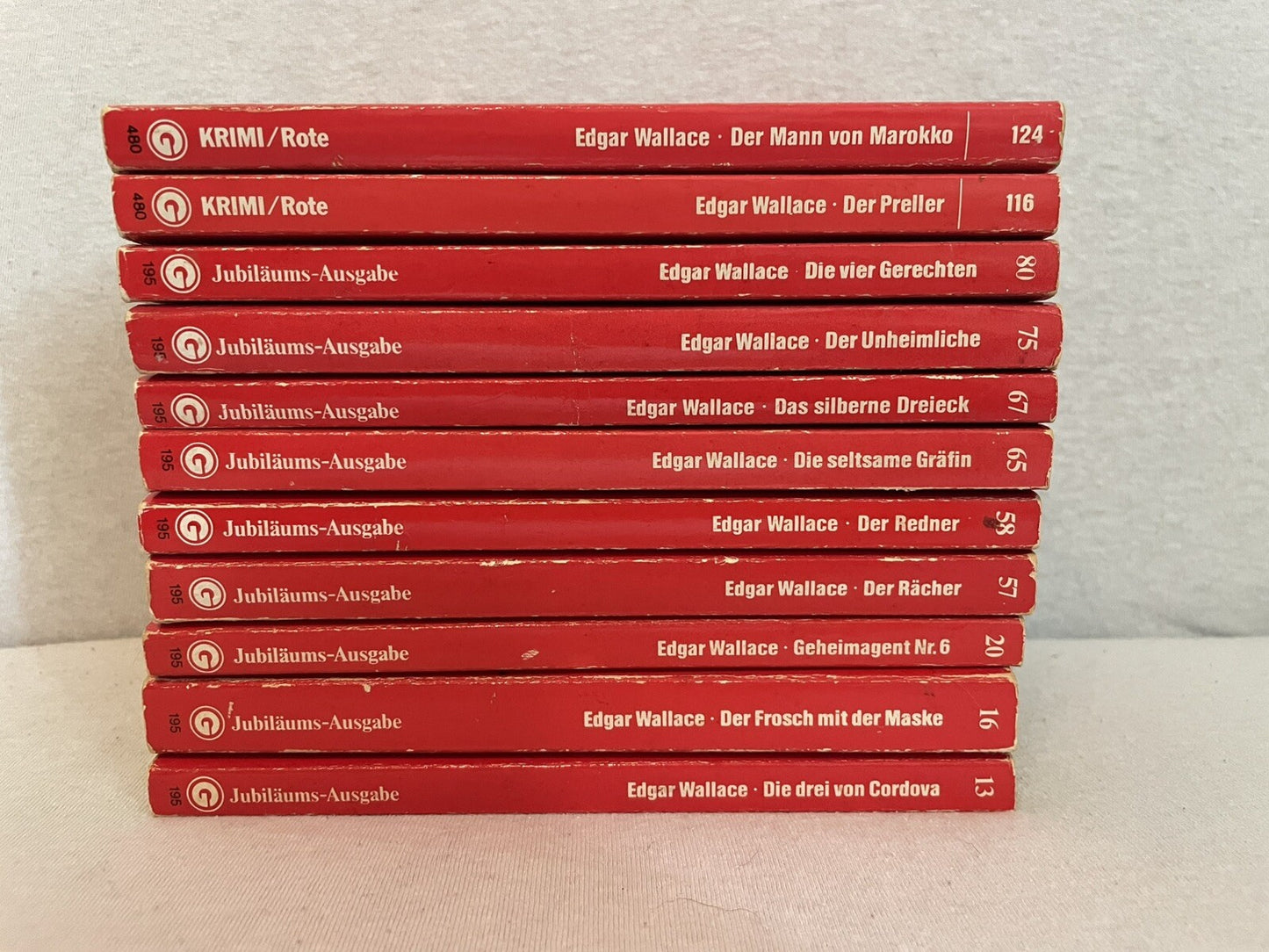 Edgar Wallace Bücher – Krimi Rote – Konvolut 11 Hefte