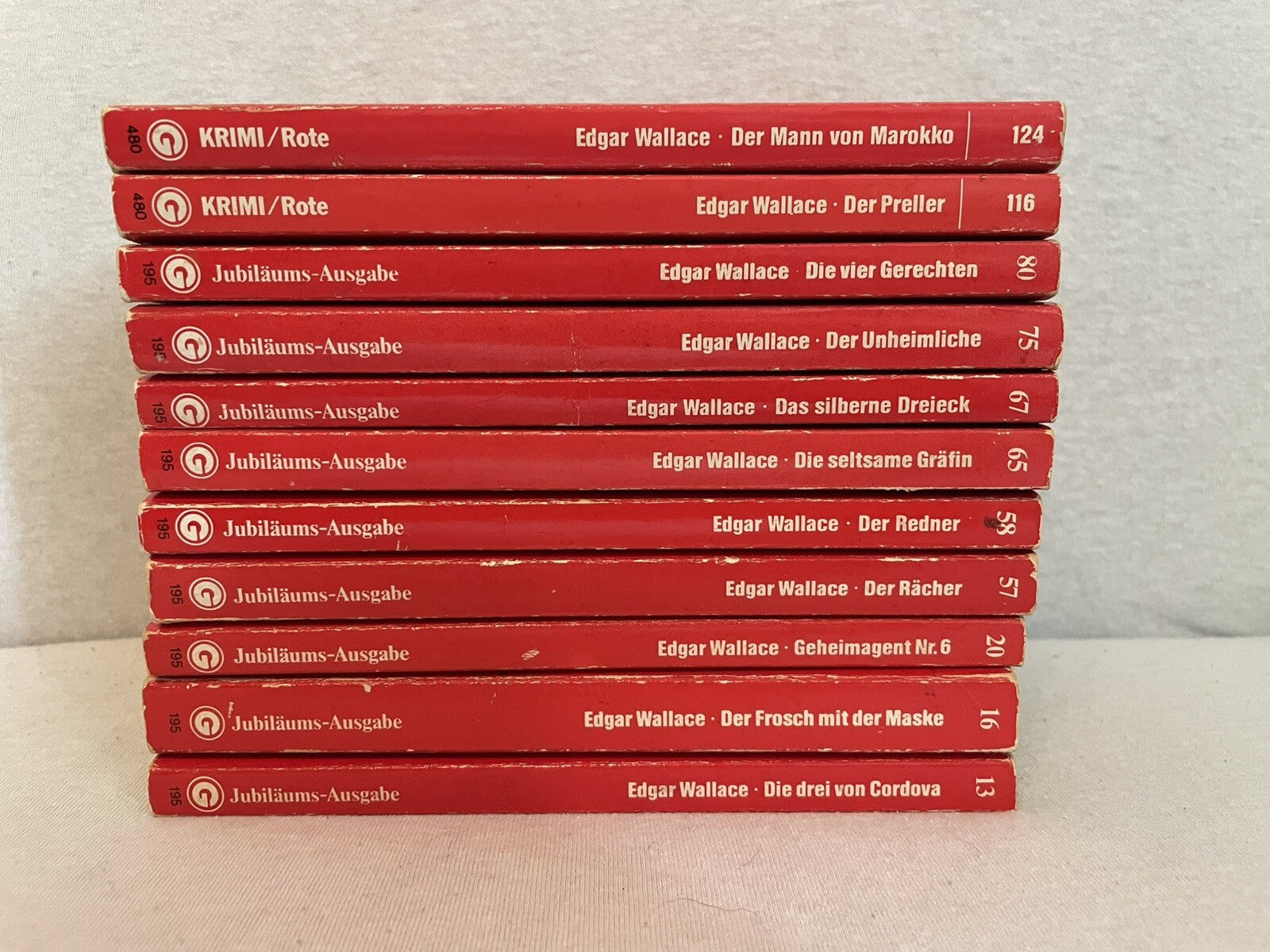 Edgar Wallace Bücher – Krimi Rote – Konvolut 11 Hefte